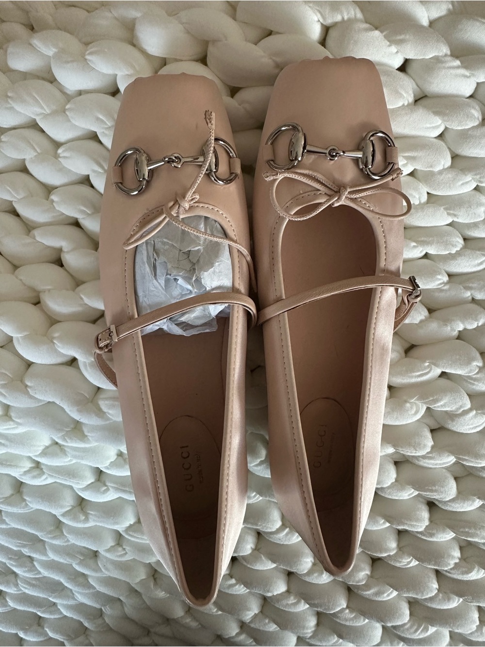 Gucci Pink Horsebit Mary Jane Flats